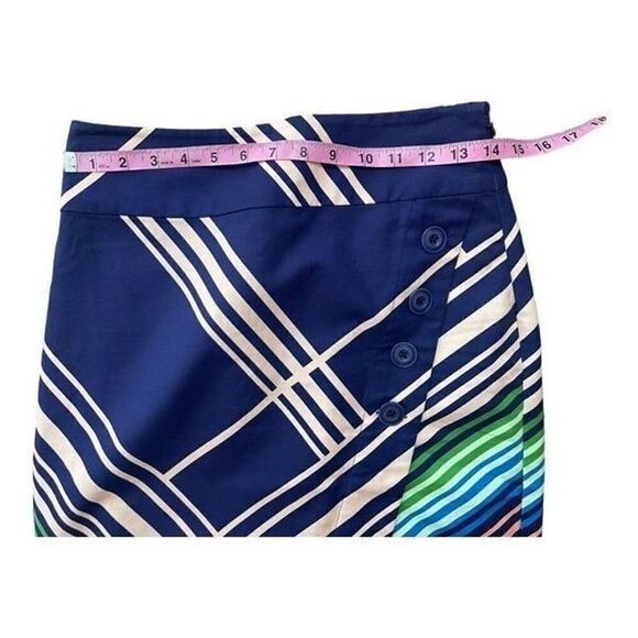Anthropologie | Postmark Striped Colorful Front Button Pencil Skirt  | 4 - Picture 4 of 7